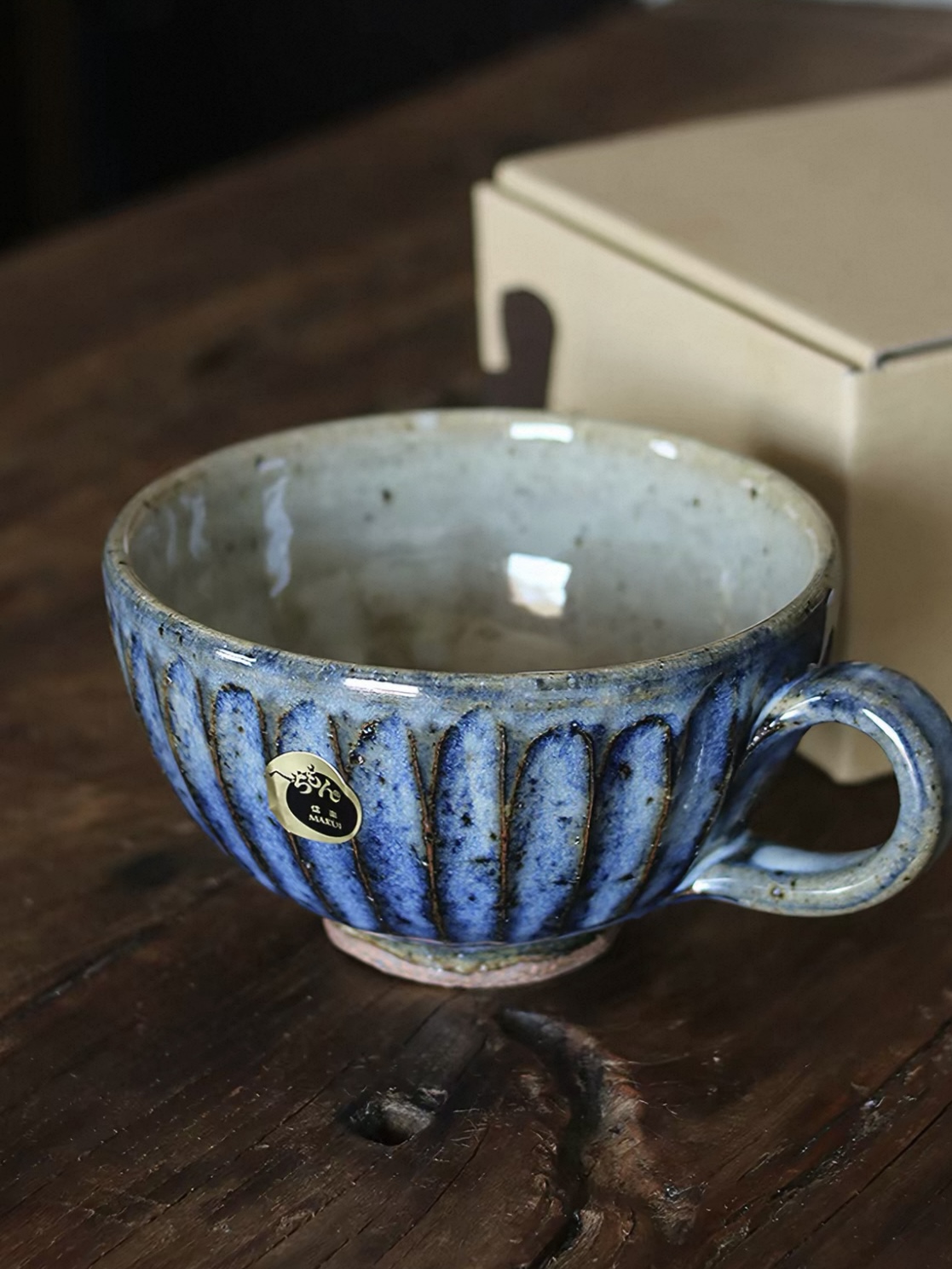 Blue glaze cup